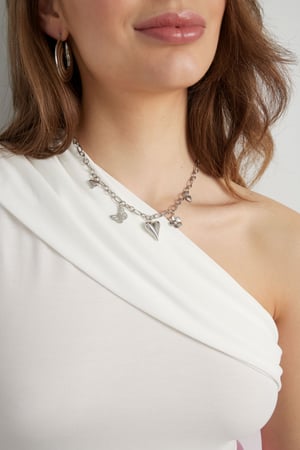 Natural love charm necklace - Silver Color color h5 Picture3